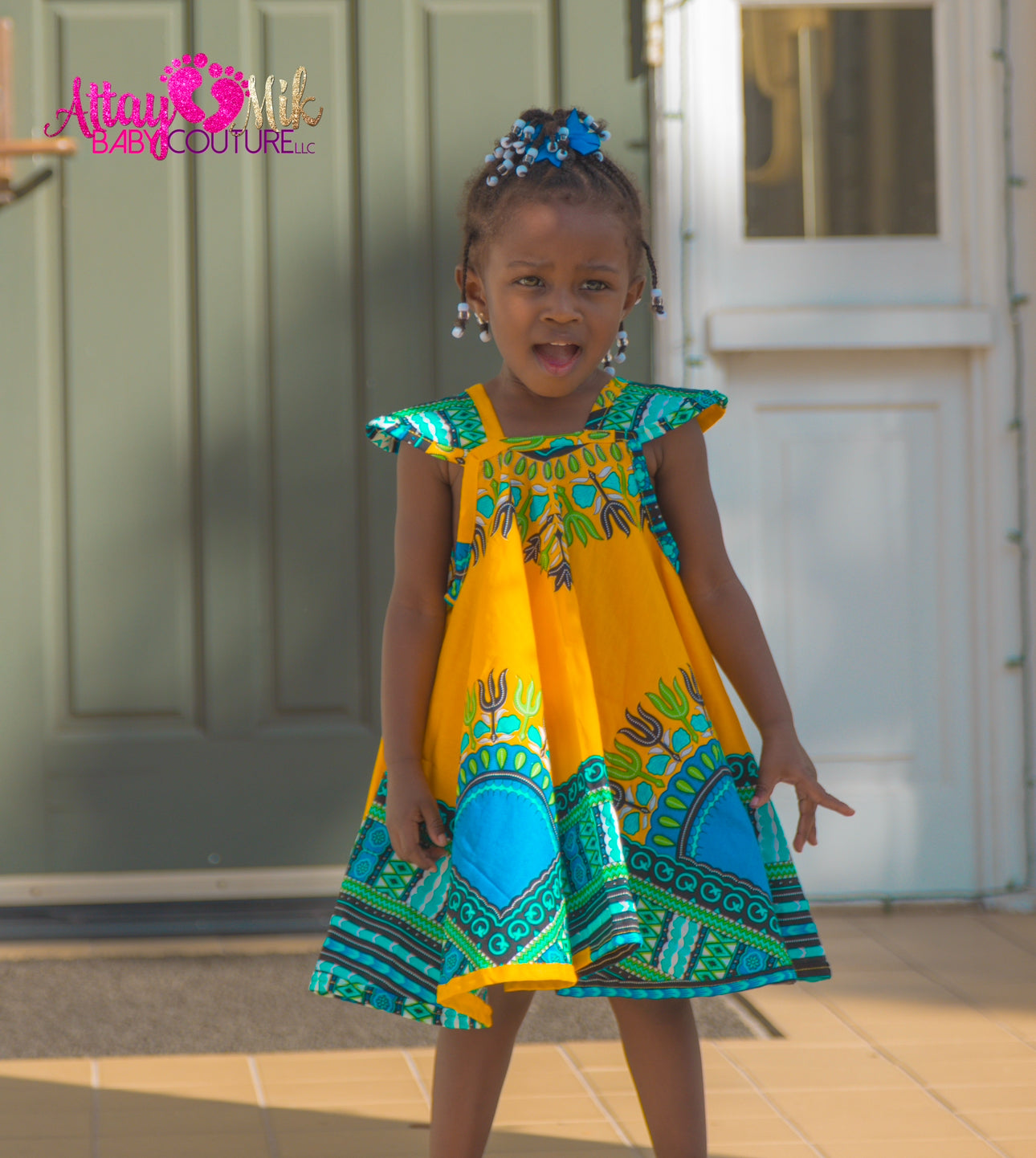 African Clothing Baby Girl Dashiki Sunshine Dashiki Dress And Shorts