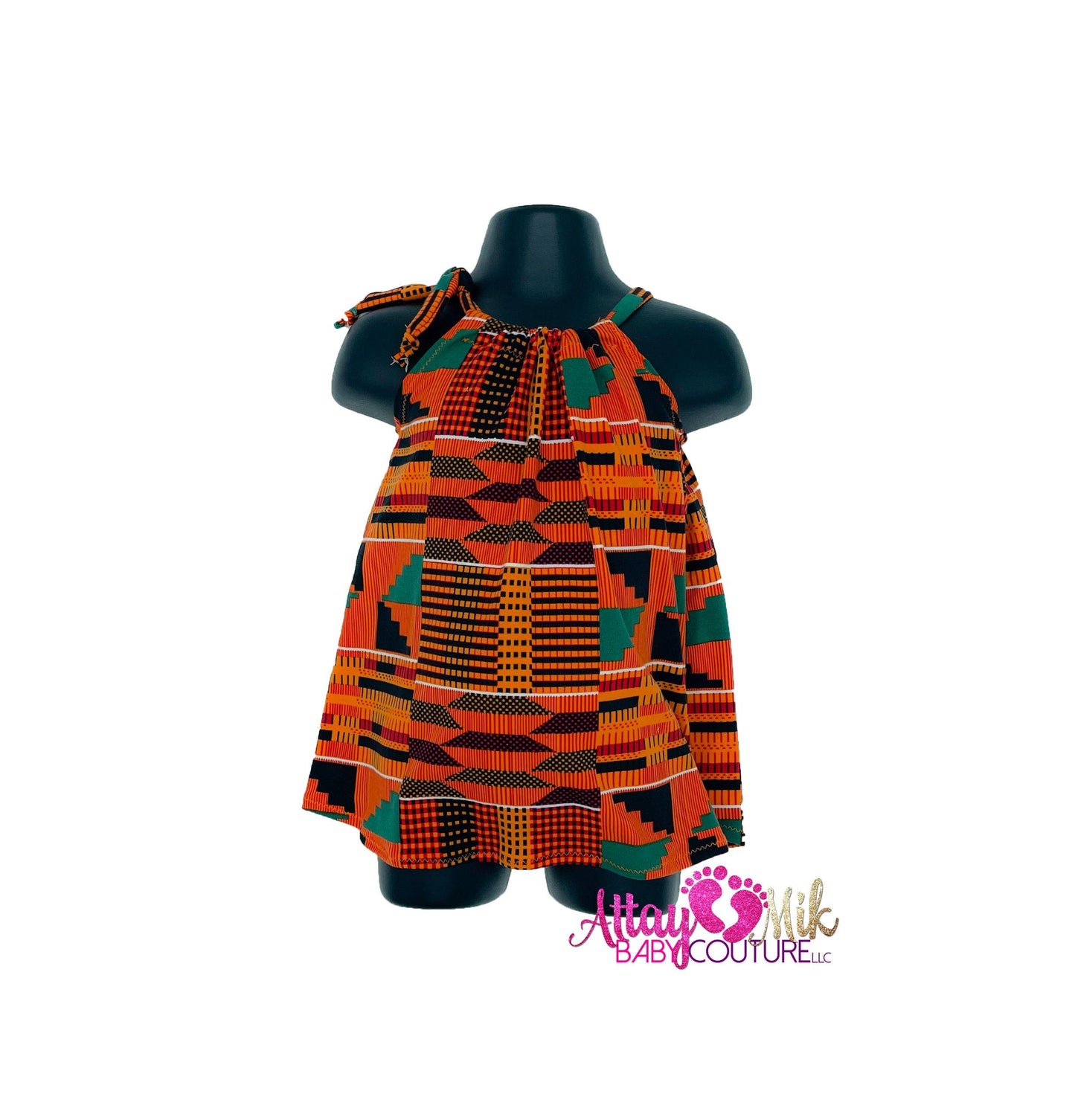 Girls Kente Dress and Turban