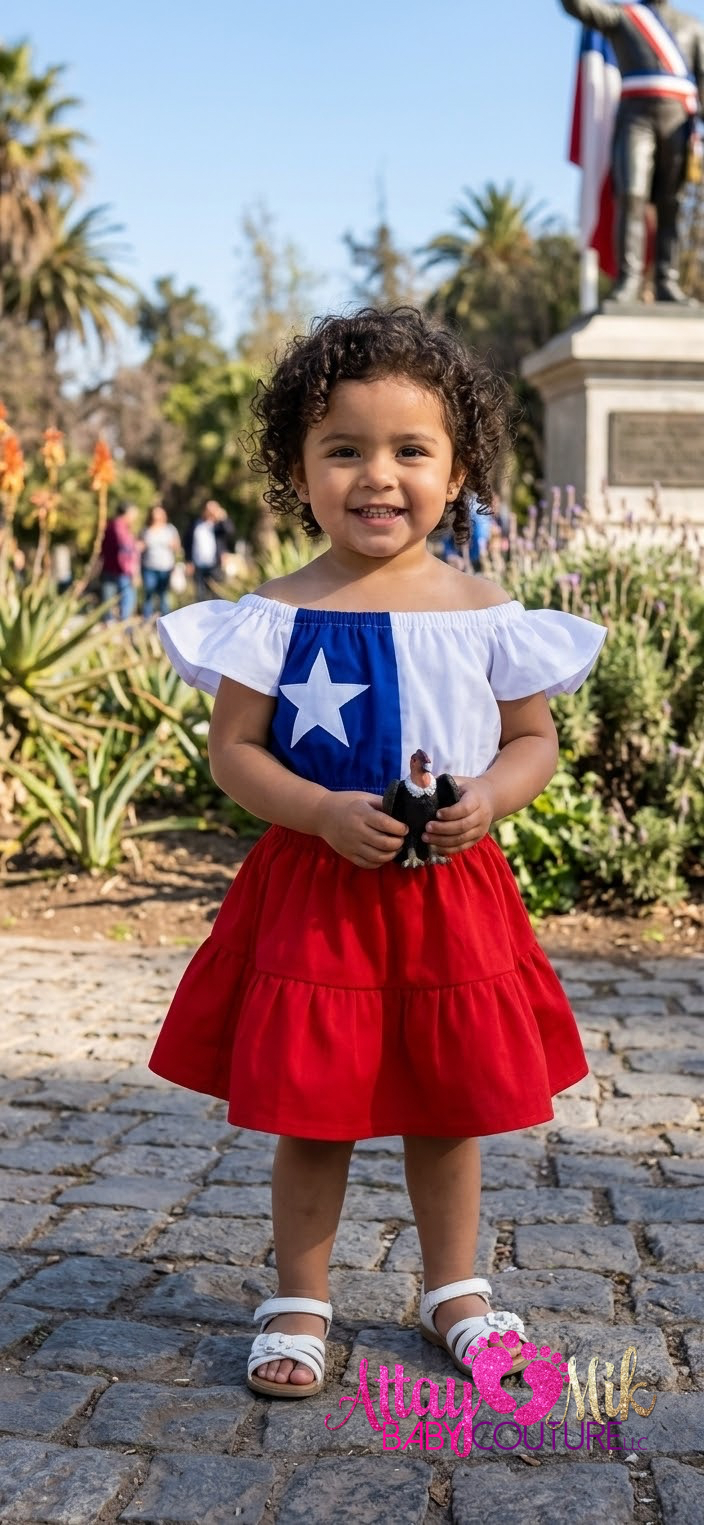 Chile Flag Tiered Dress