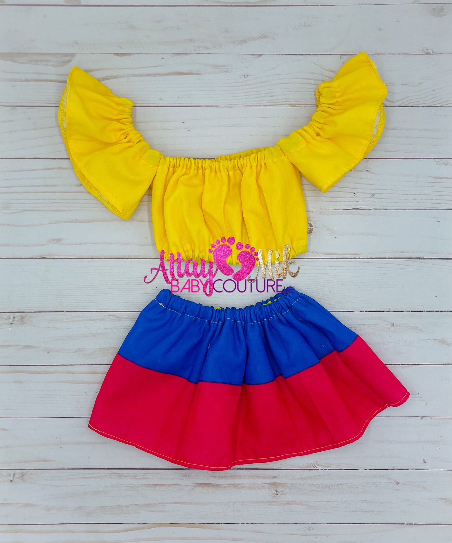 Girls Colombia Flag Outfit