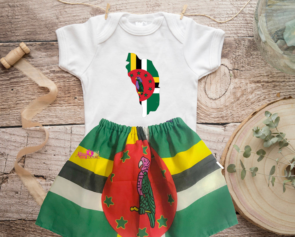 Kids Dominica Flag Outfit 