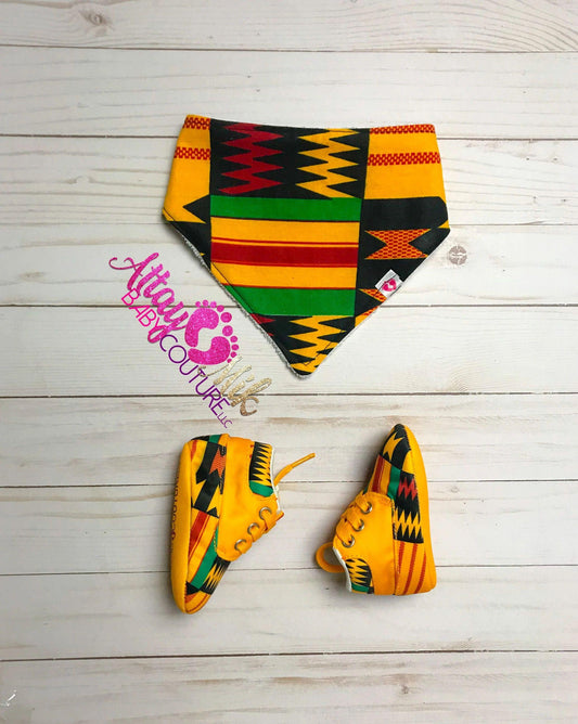 Unisex Bibs and Shoes-Kente 2