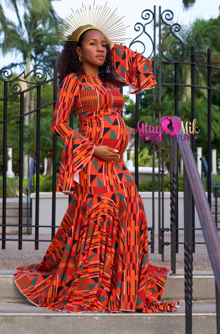 Adult Kente Maternity Dress