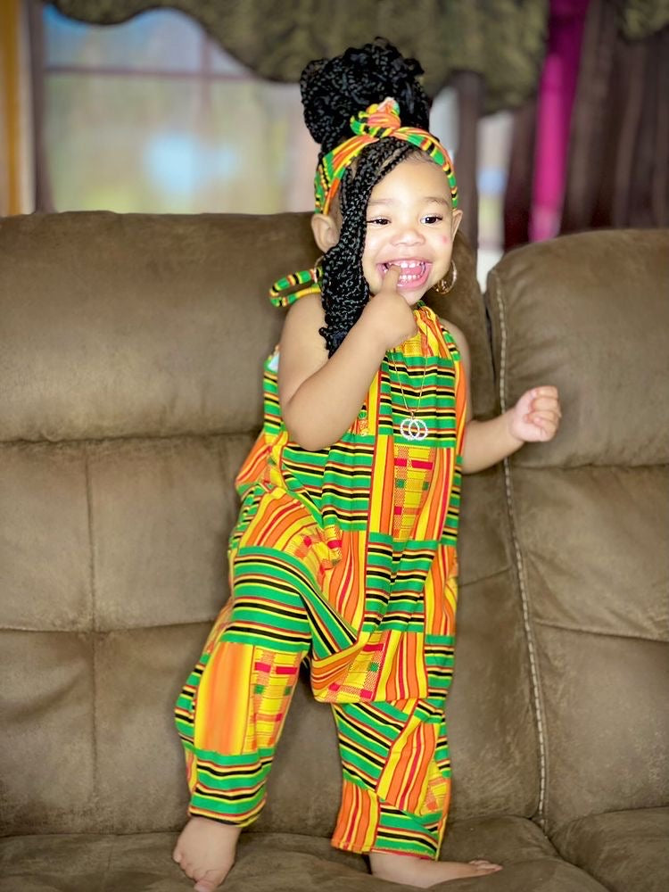 Kente Lineal Romper