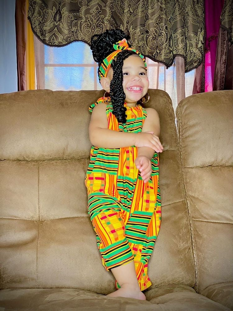 Kente Lineal Romper